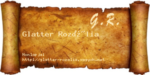 Glatter Rozália névjegykártya